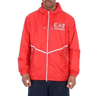 Emporio Armani Red Ea7 Logo Recycled-fabric Visibility Jacket