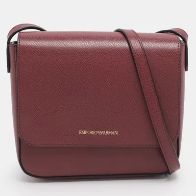 Pre-owned Emporio Armani Red Faux Leather Crossbody Bag