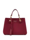 Emporio Armani Red Myea Small Tote In Brown