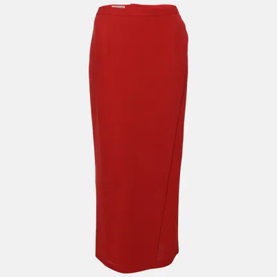 Pre-owned Emporio Armani Red Viscose Maxi Skirt M