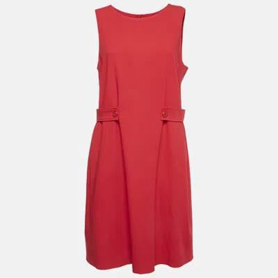 Pre-owned Emporio Armani Red Wool Blend Sleeveless Short Dress M