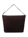 Emporio Armani Hobo Large Chain Soft Suede In Burgundy