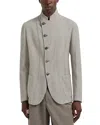 Emporio Armani Regular Fit Asymmetric Wool Blazer In Dark Beige