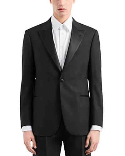 Emporio Armani Regular Fit Crepe Wool Dinner Jacket In Black Beatuy