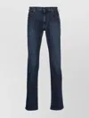 Emporio Armani Regular Fit Denim Jeans With Rivet Detailing In Blue