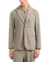 Emporio Armani Regular Fit Detachable Hooded Inner Bib Blazer In Tan