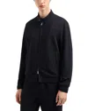 Emporio Armani Regular Fit Jacquard Bomber Jacket In Dark Navy