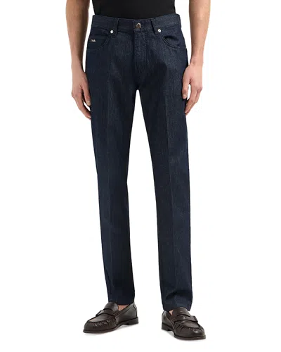 Emporio Armani Regular Fit Lightweight Jeans In Blue Denim