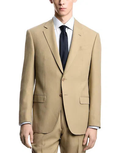 Emporio Armani Regular Fit Micro Ribbed Blazer In Tan