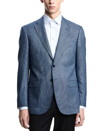 Emporio Armani Regular Fit Notch Lapel Blazer In Bluette