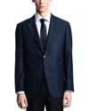 Emporio Armani Regular Fit Notch Lapel Blazer In Dark Navy