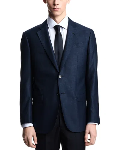 Emporio Armani Regular Fit Notch Lapel Blazer In Dark Navy