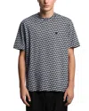 Emporio Armani Asv Icon Jacquard Jersey Jumper With Op-art Motif In Black