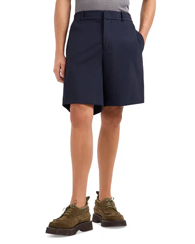 Emporio Armani Regular Fit Stretch Bermuda Shorts In Navy Blue