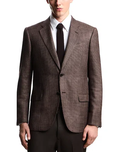 Emporio Armani Regular Fit Suit Jacket In Brown