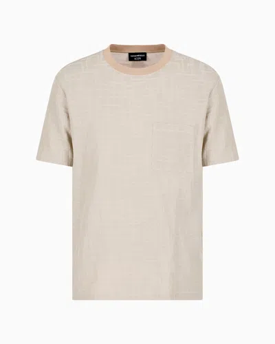 Emporio Armani Regular Fit T-shirts In Beige
