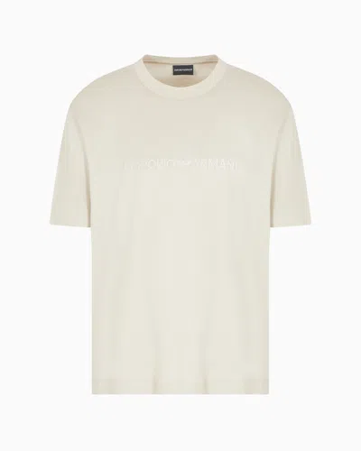 Emporio Armani Regular Fit T-shirts In Beige