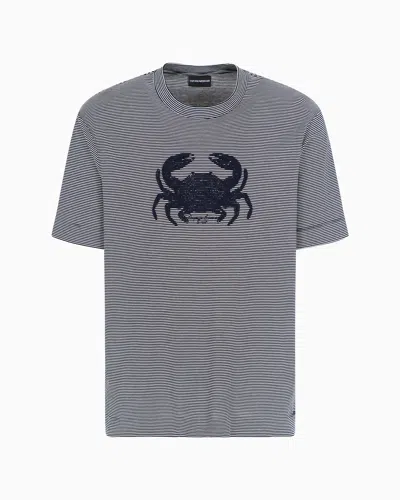 Emporio Armani Regular Fit T-shirts In Blue