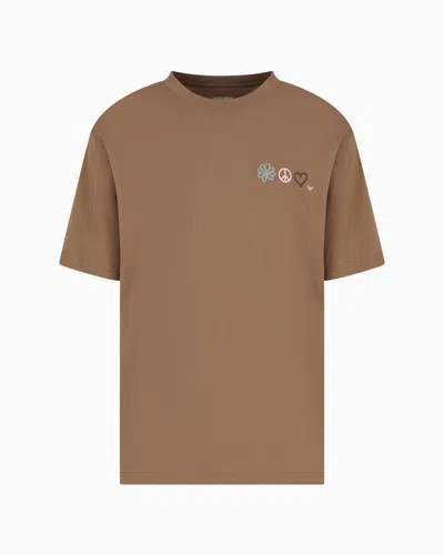EMPORIO ARMANI ASV JERSEY T-SHIRT WITH OVERSIZED PRINT FROM THE PEACE CAPSULE COLLECTION