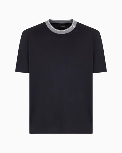Emporio Armani Regular Fit T-shirts In Navy_blue