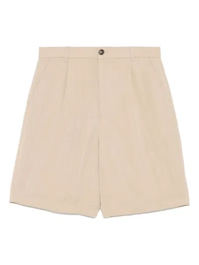 Emporio Armani Pleat-detail Shorts In Neutral