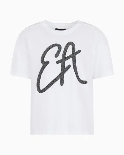 Emporio Armani Relaxed Fit T-shirts In Optical White