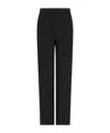 Emporio Armani Travel Essentials Capsule Collection Viscose-blend Trousers With An Embossed Motif In Black