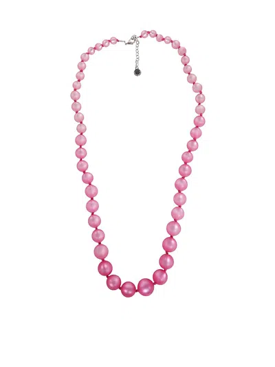 Emporio Armani Gradient Effect Beaded Necklace In Pink & Purple