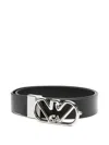 Emporio Armani Adjustable Reversible Metal Buckle Belt In Black