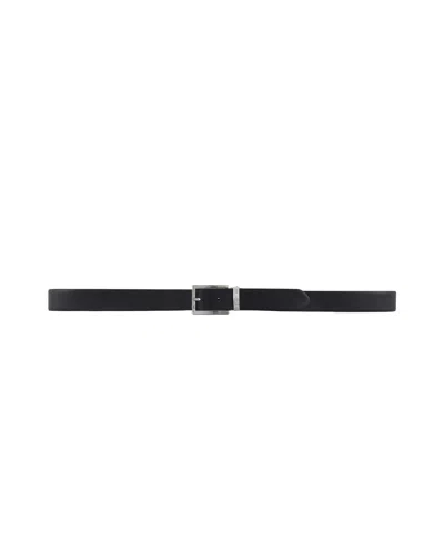 Emporio Armani Reversible Belt With Eagle Embossed All Over In Red