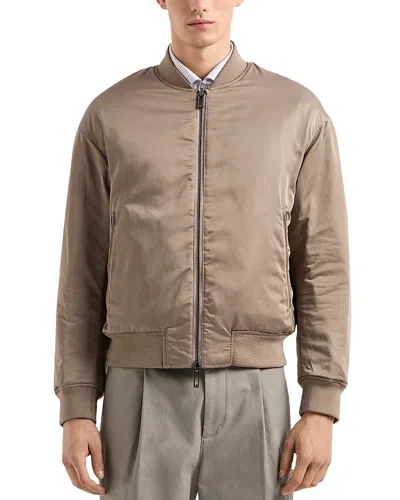 Emporio Armani Reversible Bomber Jacket In Green Grey