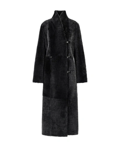 Emporio Armani Reversible Double-breasted Coat In Black
