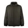 Emporio Armani Reversible Down Jacket In Wool-blend Twill In Green