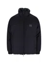 Emporio Armani Reversible Navy Blue Wool Blend Jacket In Multi
