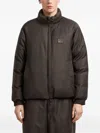 Emporio Armani Reversible High-neck Padded Jacket In Brown