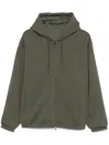 Emporio Armani Cotton Blend Drop Shoulder Hoodie In Green