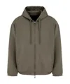 Emporio Armani Cotton Blend Drop Shoulder Hoodie In Green