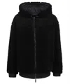 Emporio Armani Faux Fur And Nylon Reversible Jacket In Black