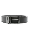 Emporio Armani Reversible Leather Belt In Schwarz