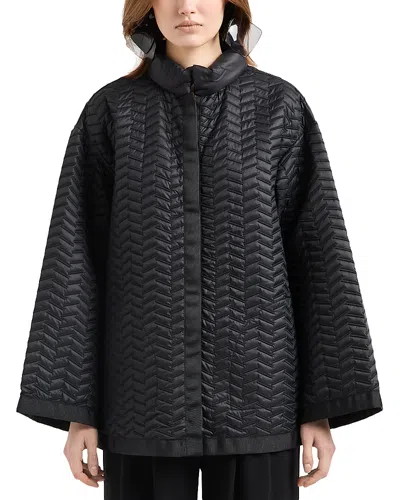 Emporio Armani Reversible Quilted Jacket In Black/grey