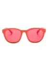 Emporio Armani Reversible Square-frame Sunglasses In Red
