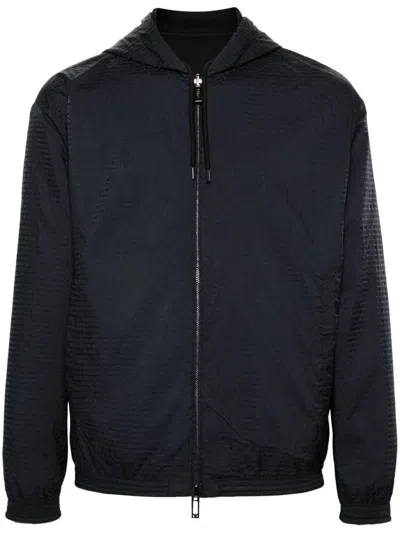 Emporio Armani Reversible Zip-up Hoodie In Blue