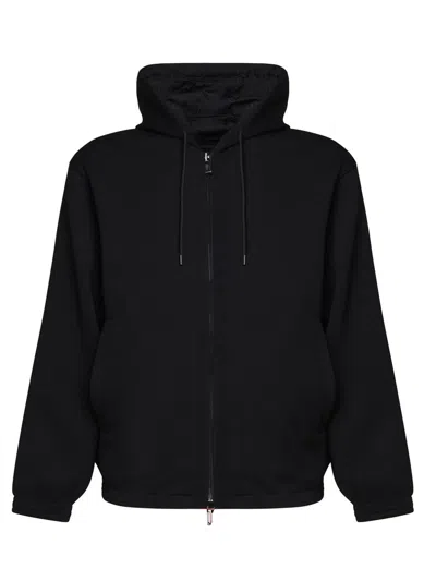 EMPORIO ARMANI EMPORIO ARMANI REVERSIBLE ZIPPED DRAWSTRING HOODIE 