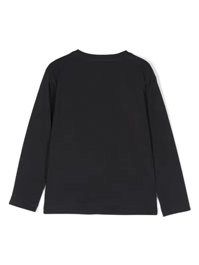 Emporio Armani Kids' T-shirt Mit Strass In Blau
