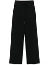 Emporio Armani Wide Leg Trousers Featuring Side Embellishments In Black