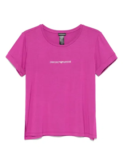 EMPORIO ARMANI RHINESTONE-LOGO T-SHIRT