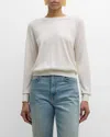 Emporio Armani Rhinestone Raglan-sleeve Wool Sweater In White