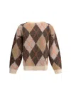 Emporio Armani Oversized Argyle Jacquard Knit Pullover