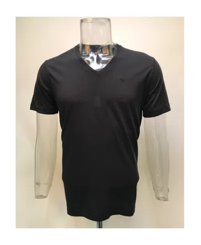 Emporio Armani Rib Collar T-shirt In Black