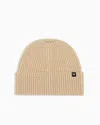 Emporio Armani Rib-knit Beanie With Turn-up Brim In Brown